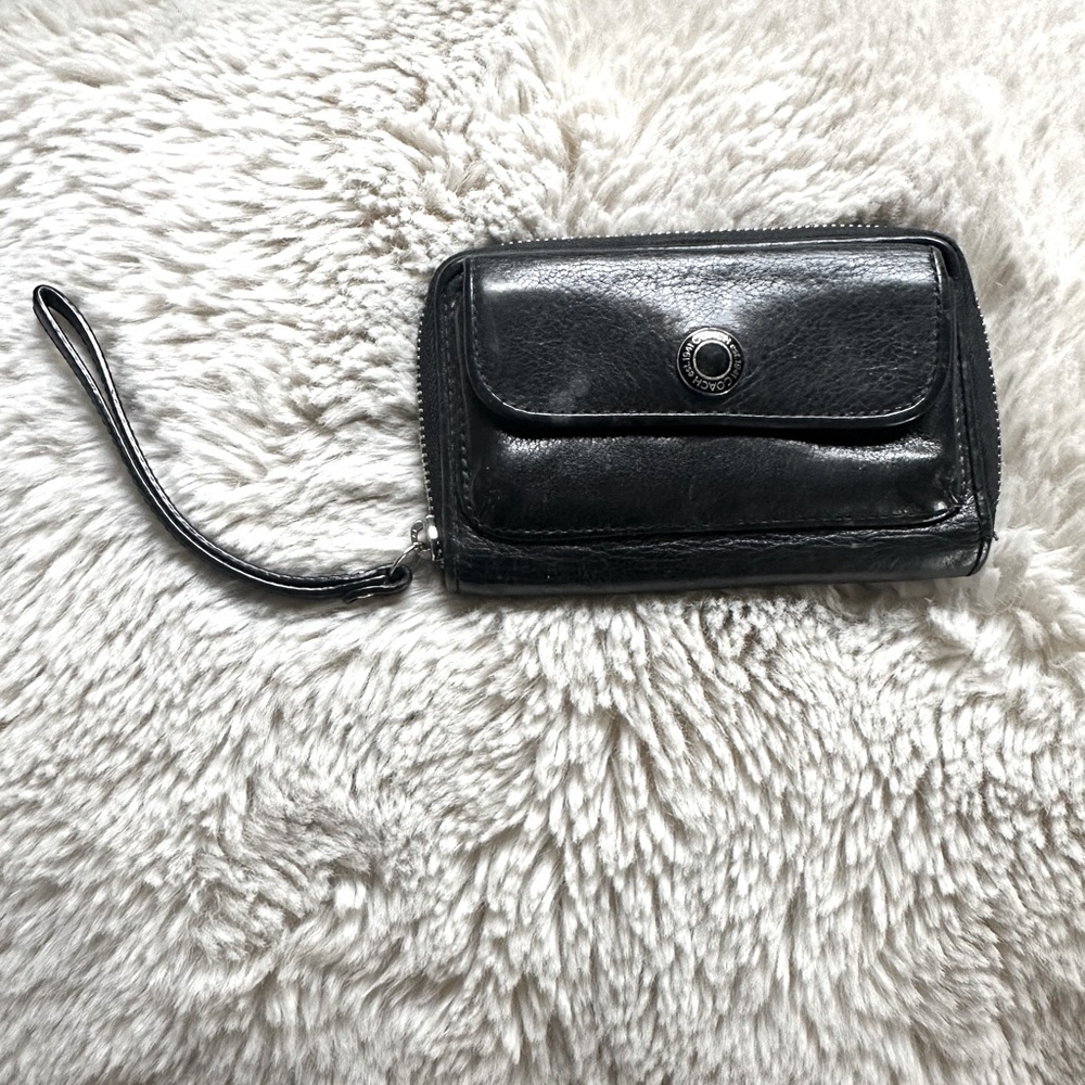 Coach wristlet wallet black